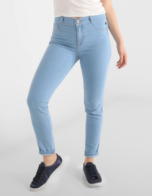 Jeans skinny Oh Pomp corte cintura para mujer en SB