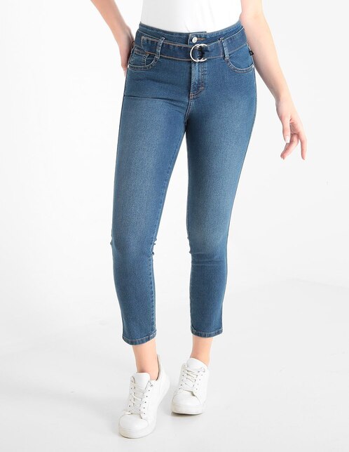 Jeans skinny Oh Pomp! corte cintura para mujer en SB