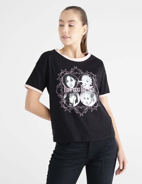 Playera Suburbia cuello redondo estampada para mujer en SB