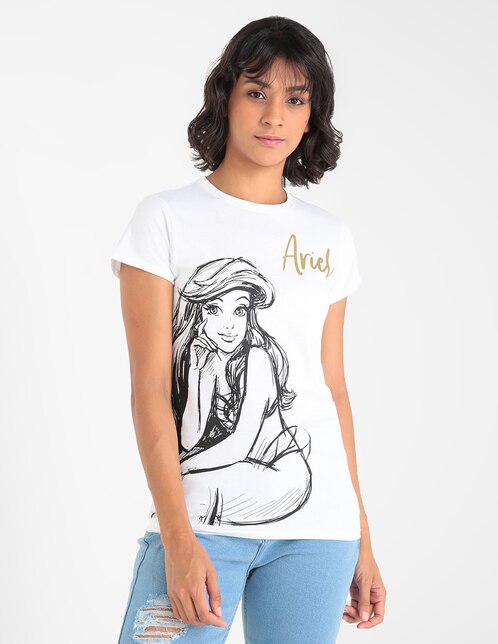 Playera Disney cuello redondo estampada para mujer en SB