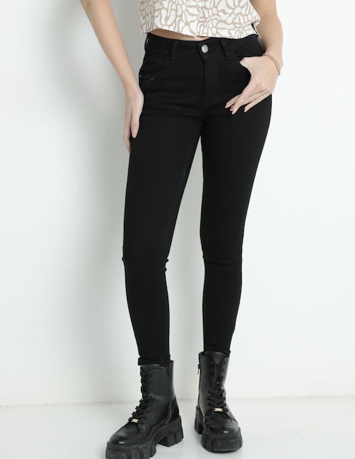 Jeans skinny corte cintura para mujer