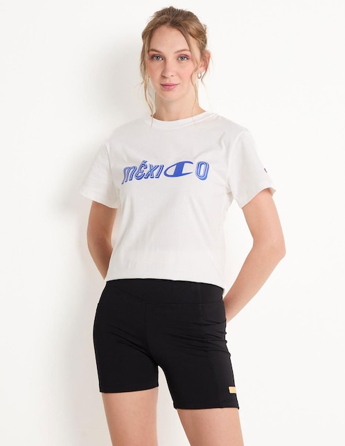 Playera manga corta cuello redondo para mujer 1