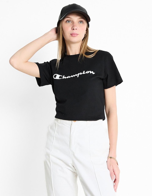 Playera manga corta Champion cuello redondo para mujer