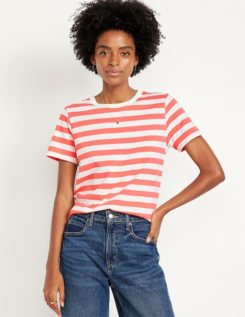 Playera manga corta  cuello redondo para mujer 1