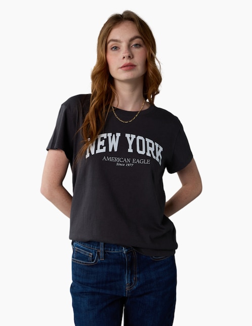Playera manga corta American Eagle cuello redondo para mujer
