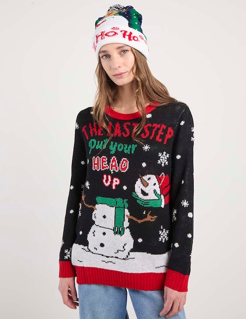Suéter navideño NYD cuello redondo para mujer