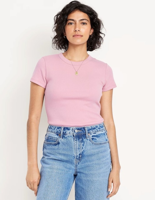 Playera manga corta cuello redondo para mujer 1