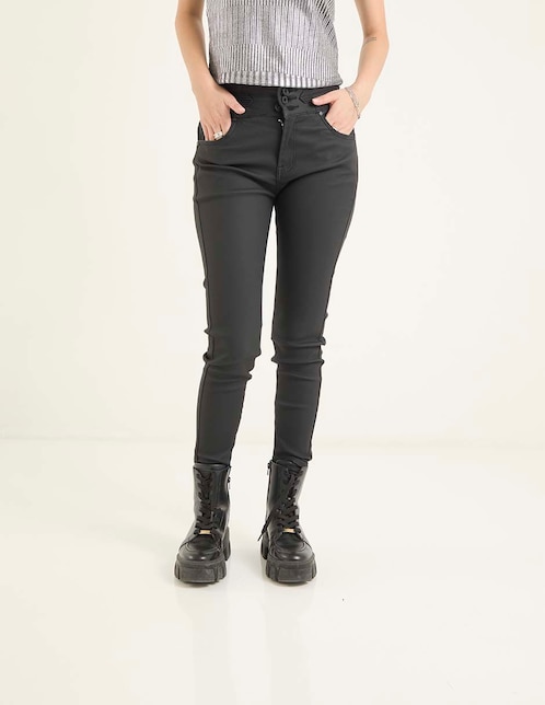 Jeans skinny corte cintura para mujer 1