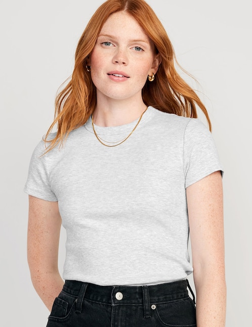 Playera manga corta cuello redondo para mujer 1