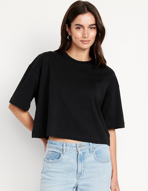Playera manga corta cuello redondo para mujer 1