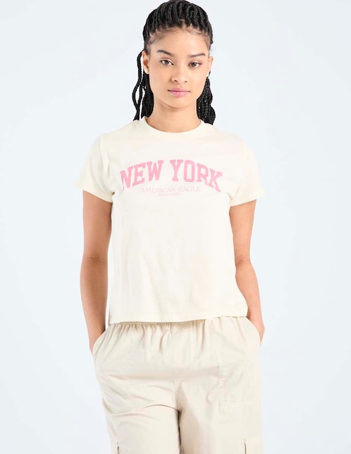 Playera manga corta Tees cuello redondo para mujer 1