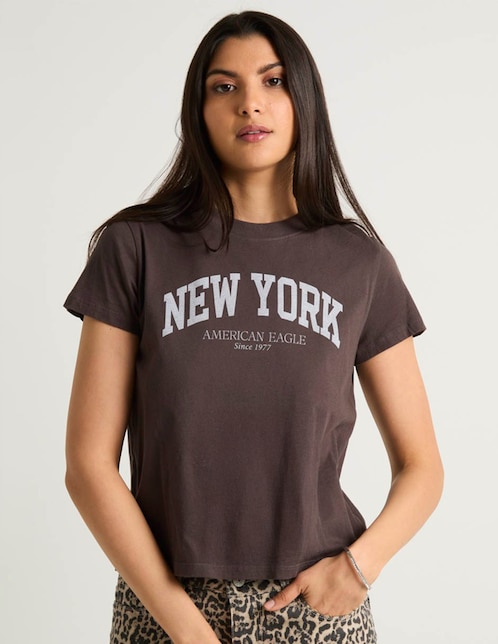 Playera manga corta American Eagle cuello redondo para mujer