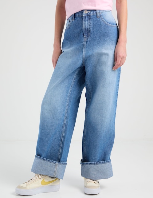 Jeans relaxed wide leg para mujer 1