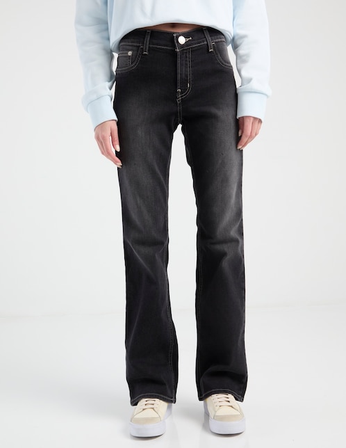 Jeans straight corte cadera para mujer 1