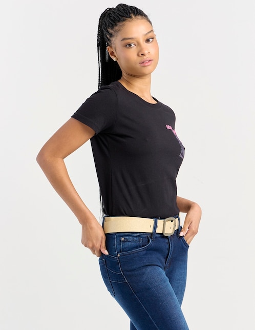 Playera manga corta cuello redondo para mujer 1