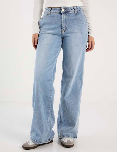 Jeans relaxed wide leg para mujer 1
