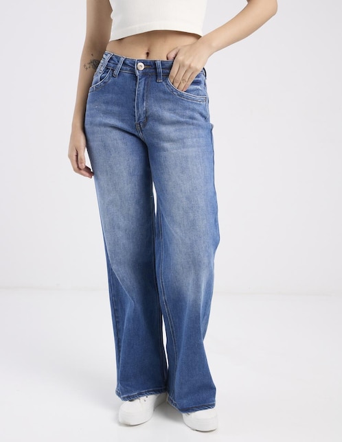 Jeans relaxed wide leg para mujer 1