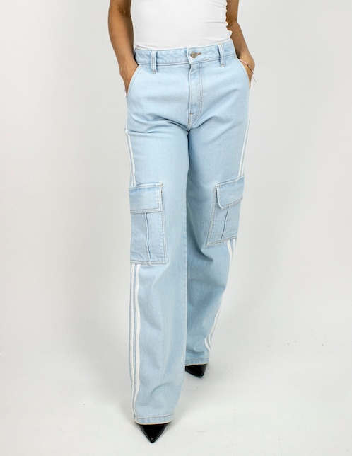 Jeans cargo wide leg Furor para mujer