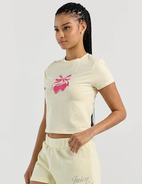 Playera manga corta cuello redondo para mujer 1