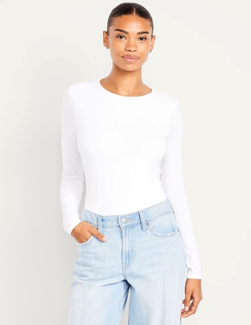 Blusa body Old Navy manga larga para mujer