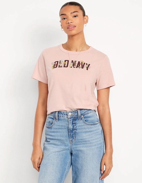 Playera manga corta cuello redondo para mujer 1