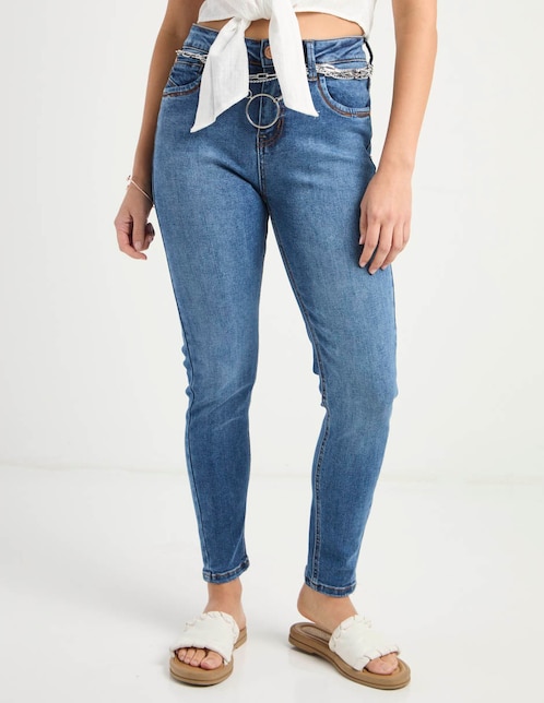 Jeans skinny cintura Nyd para mujer
