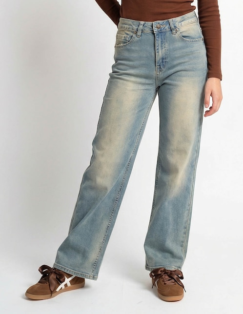 Jeans amplio cintura para mujer 1