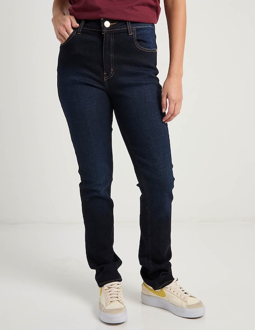 Jeans skinny a la cintura para mujer 1
