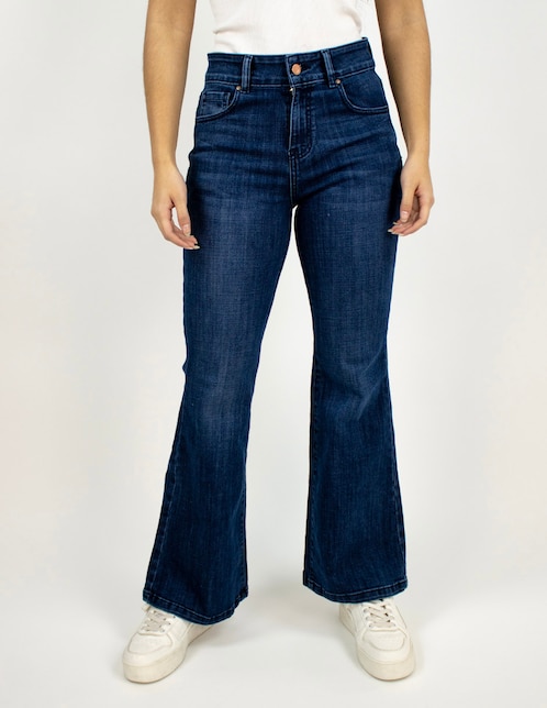 Jeans flare a la cintura para mujer 1