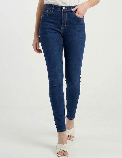 Jeans skinny cintura baja para mujer 1