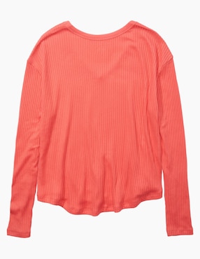 Playera manga larga American Eagle cuello v para mujer
