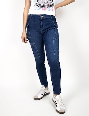 Jeans Skinny Furor Corte Media Cintura Para Mujer