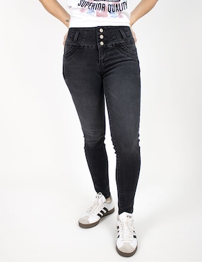 Jeans Skinny Furor Corte Media Cintura Para Mujer