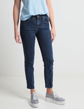 Jeans Slim Furor Jackie Corte Cintura Para Mujer