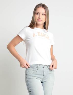 Playera Manga Corta American Eagle Cuello Redondo Para Mujer