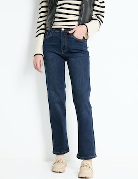 Jeans Straight NYD Corte Cintura Alta Para Mujer