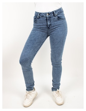 Jeans Skinny Furor Media Cintura Para Mujer