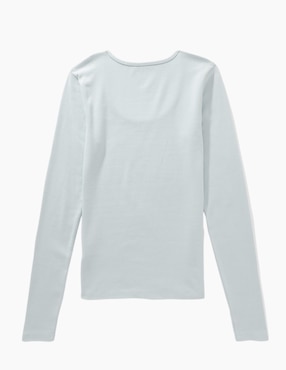 Playera manga larga American Eagle cuello redondo para mujer