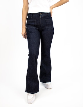 Jeans Flare Furor Corte Media Cintura Para Mujer