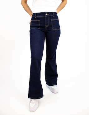 Jeans Flare Furor Corte Media Cintura Para Mujer