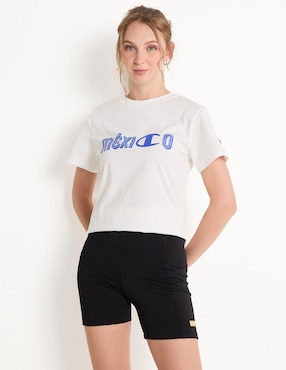 Playera manga corta Champion cuello redondo para mujer