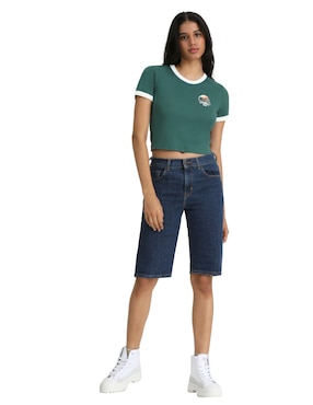 Bermuda Levi's de mezclilla para mujer