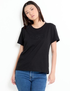 Playera manga larga Oggi cuello redondo para mujer