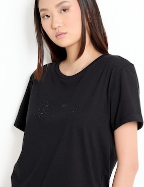 Playera manga larga Oggi cuello redondo para mujer