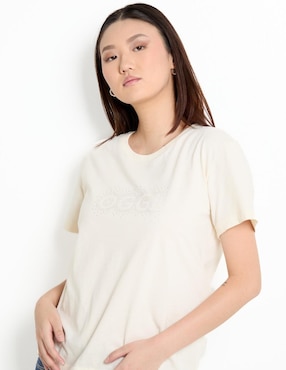 Playera manga larga Oggi cuello redondo para mujer