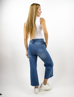 Jeans wide leg Furor corte media cintura para mujer