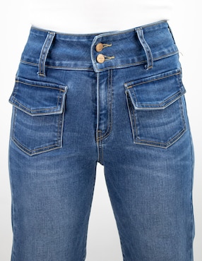 Jeans wide leg Furor corte media cintura para mujer