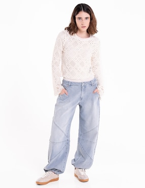 Blusa Madden Girl manga larga para mujer