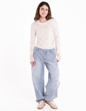 Blusa Madden Girl manga larga para mujer