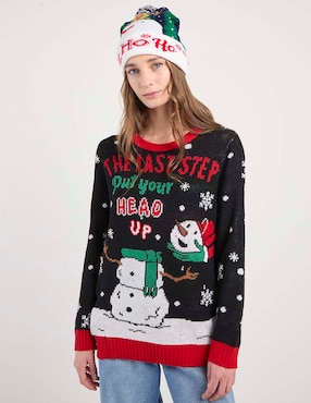 Suéter navideño NYD cuello redondo para mujer